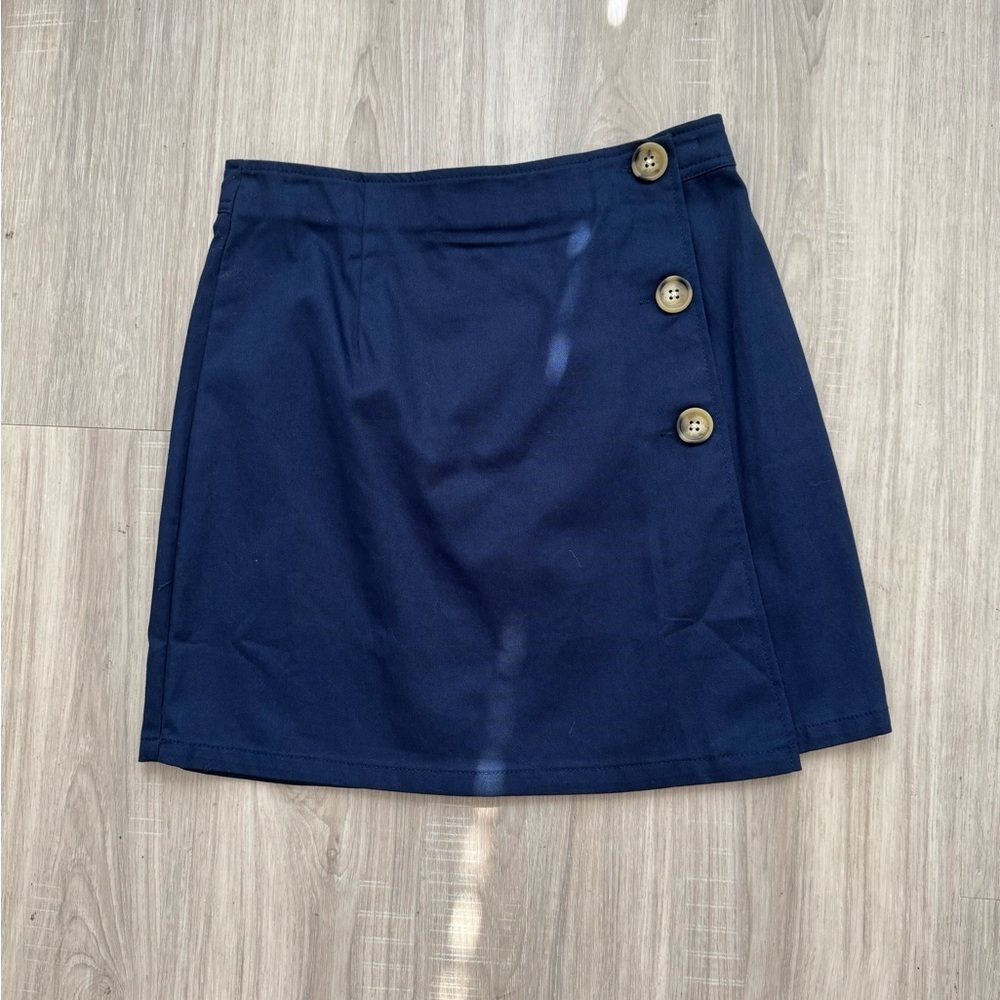 ModCloth Women's Navy Blue Button Skirt - Picture 2 of 7
